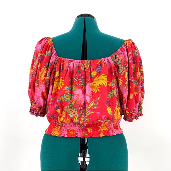 RACHEL Rachel Roy NWT Red Tropical Floral Patterned Off-the Shoulder Top, Medium - Picture 6 of 15